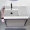Console Sink Vanity With Ceramic Sink and Grey Oak Shelf